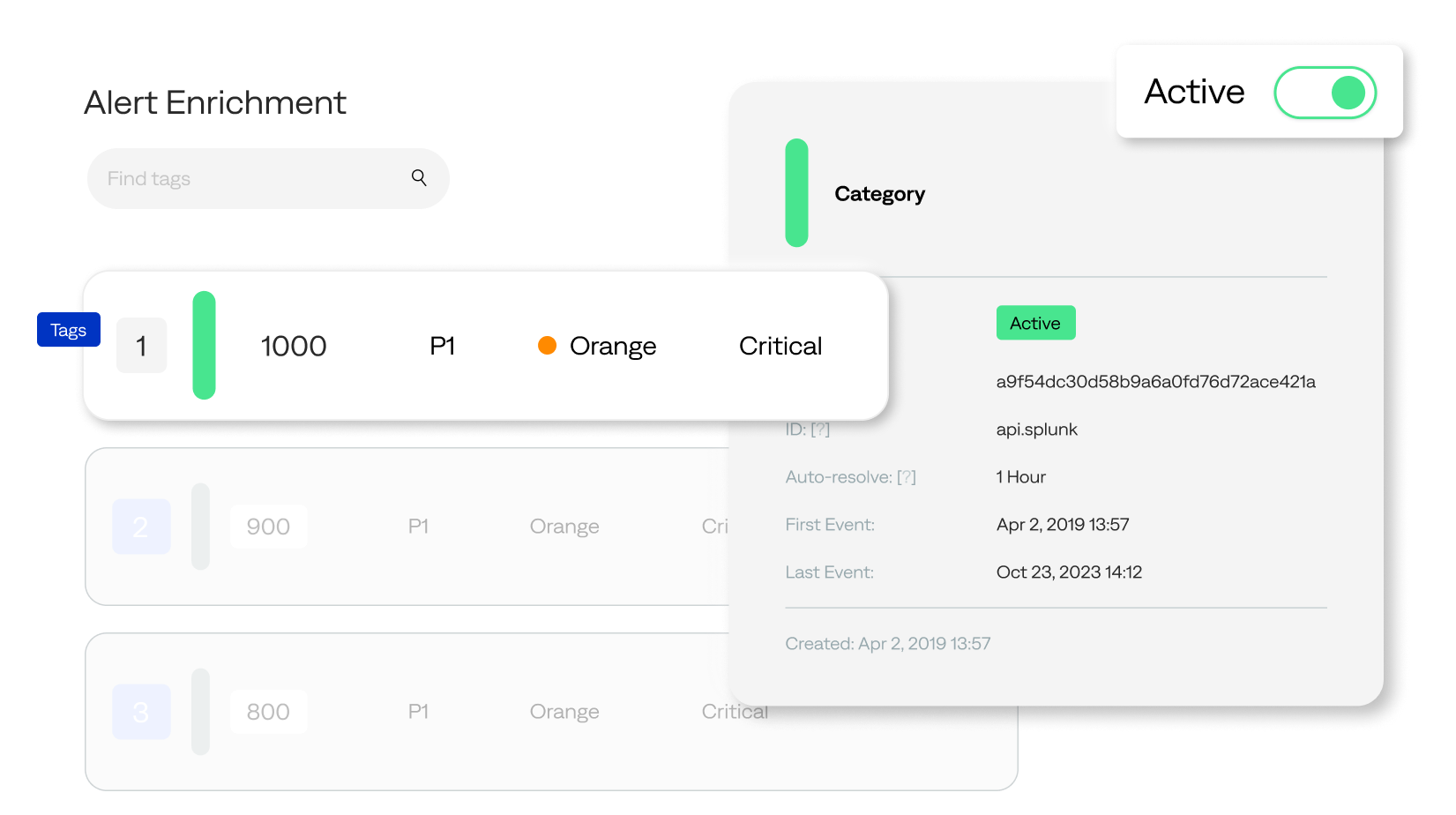 BigPanda Event Correlation enriches alerts with context extracted from payload data, CMDB, or topology sources.