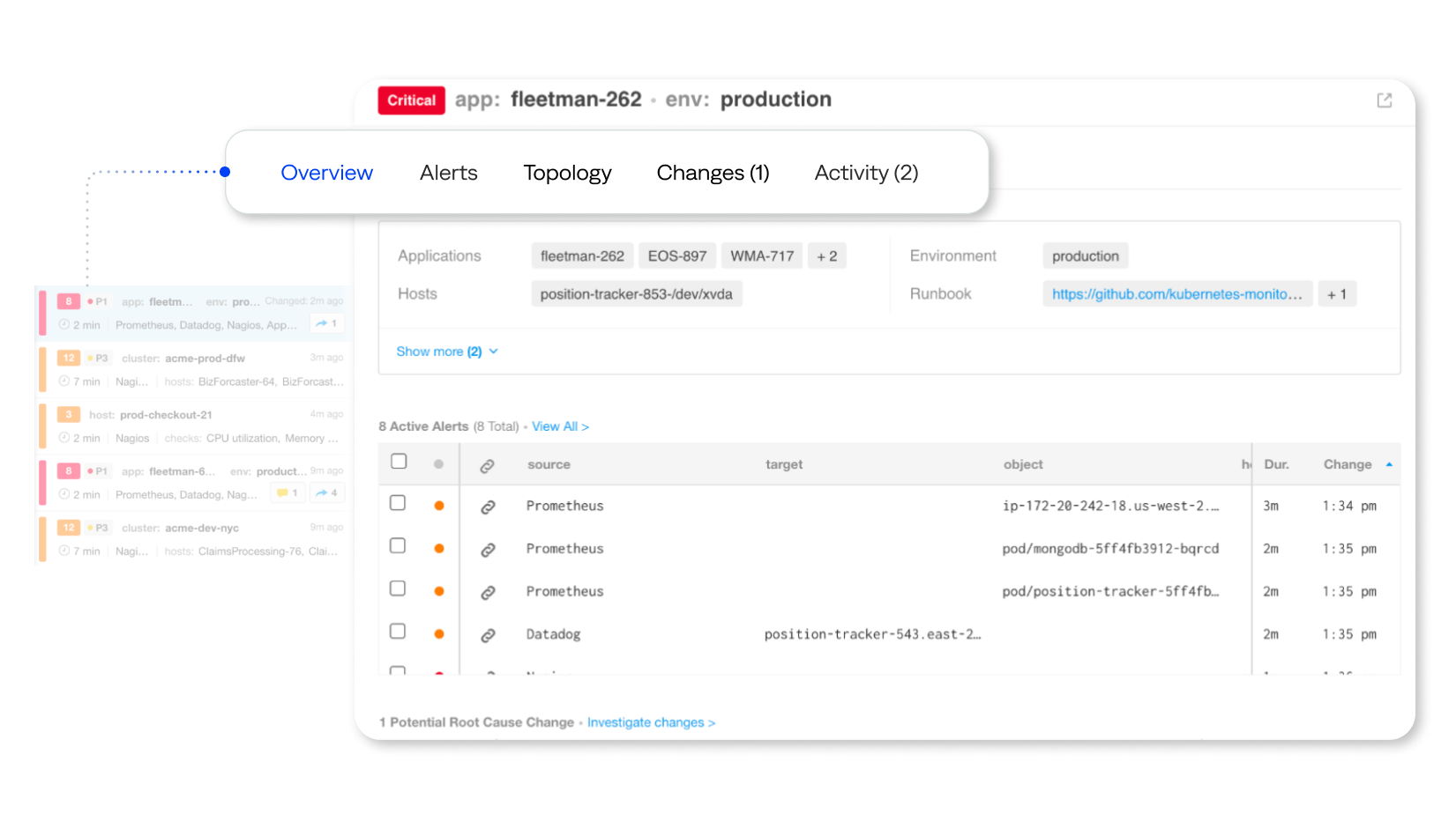 BigPanda enables incident management teams to prioritize and assign incident remediation within seconds.